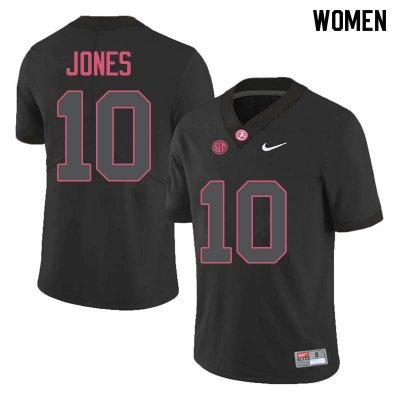 NCAA Women's Alabama Crimson Tide #10 Mac Jones Stitched College Nike Authentic Black Football Jersey GP17J83MR